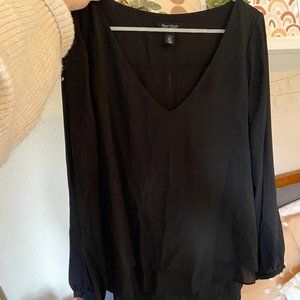 White House | Black Market Black Blouse